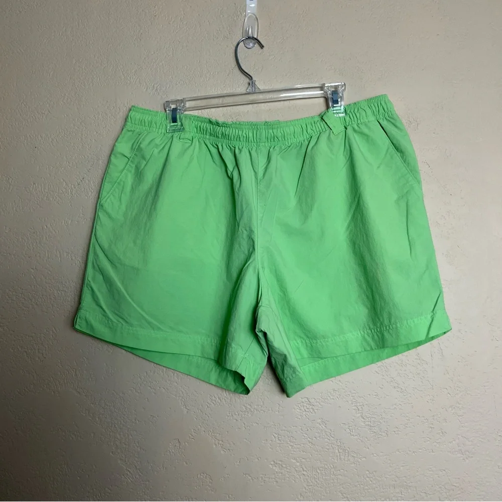 Columbia PFG Fishing Elastic‎ Waist Green Shorts Mens Size XL